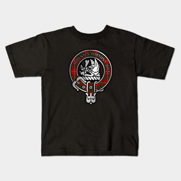 Clan MacKinnon Crest & Tartan Kids T-Shirt by Taylor'd Designs